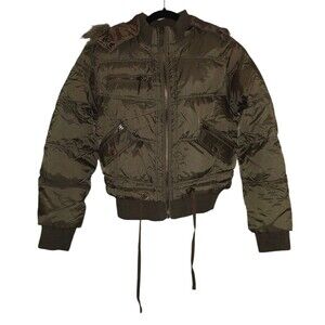 Women's Bomber Coat Tokyo Fashion Week Collection Size 42/XL Olive Green NWOT